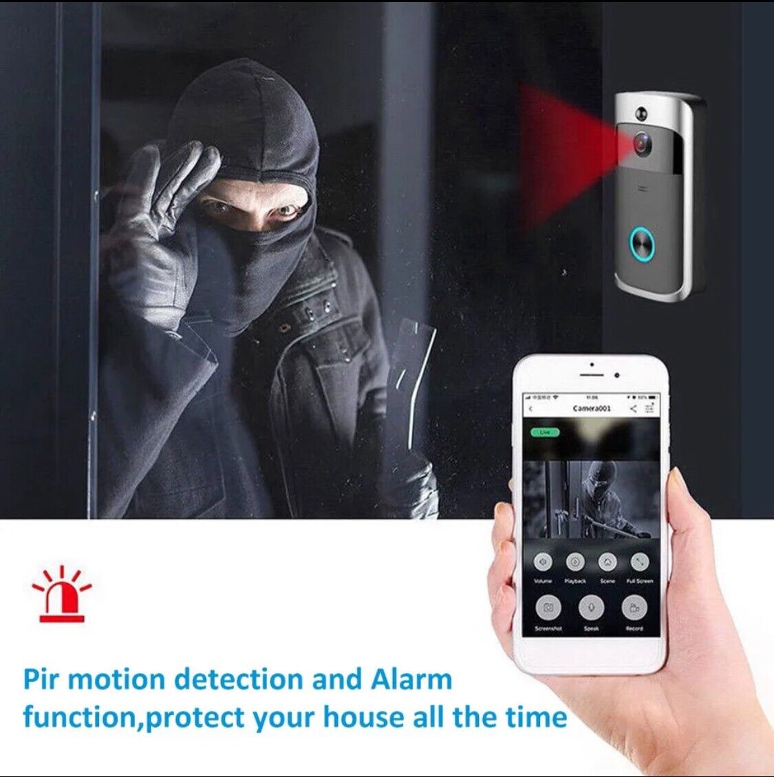 720P HD Smart Home Wireless WIFI doorbell Camera Security Video Intercom IR Nigh