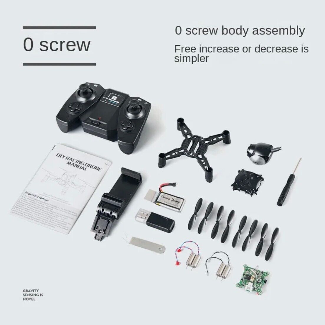 Mini YC 4k Camera DIY Assembled Four Axis Aircraft Combat Drone WIFI Aerial