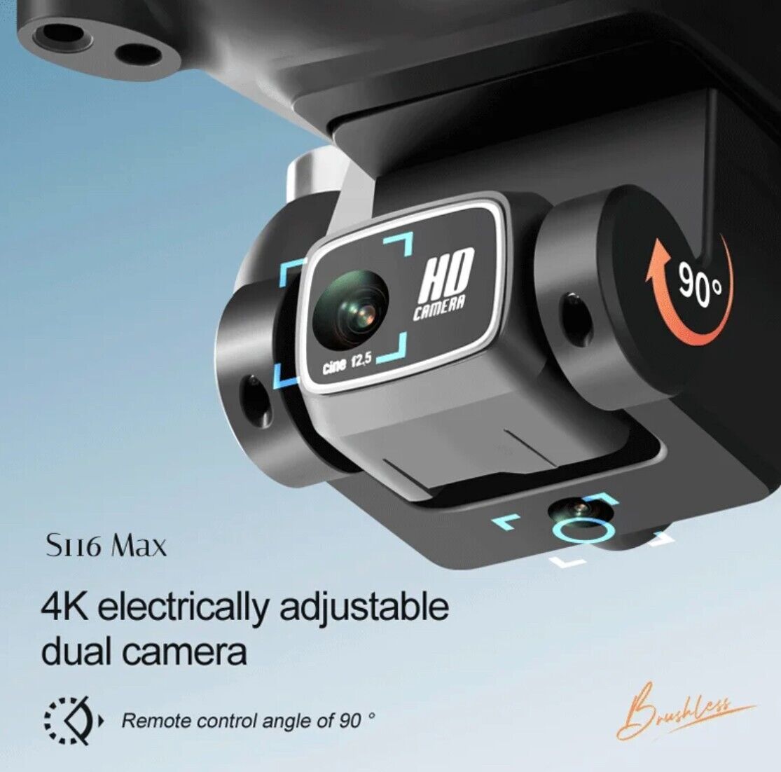 S116 Max Drone Quadcopter Obstacke Avoidance Dual Camera 4K Brushles Optical Flo
