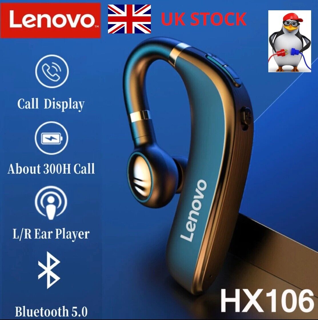 Original Lenovo HX106 Bluetooth Earphone Pro Ear Hook Wireless Bluetooth 5.0