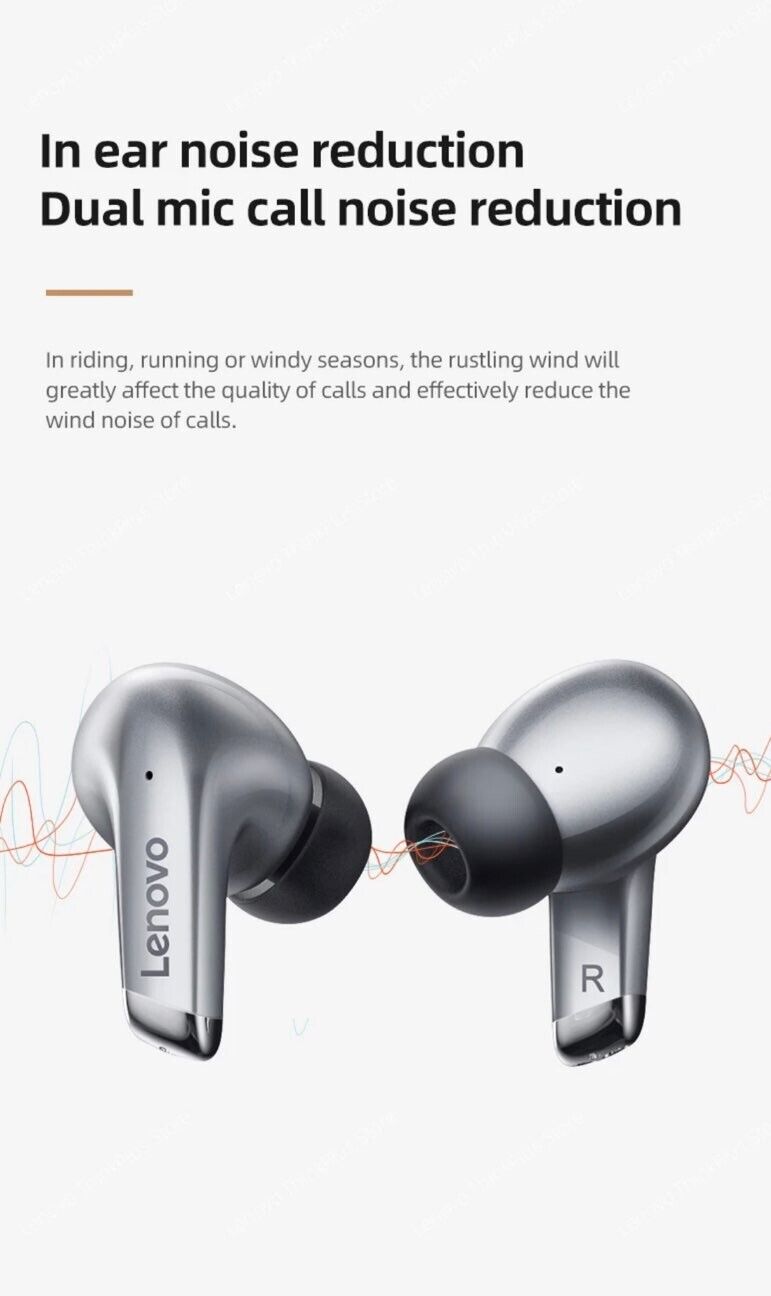 Lenovo Lp5 Wireless Bluetooth Earbuds Hi Fi Music With Mic Waterproof Quality
