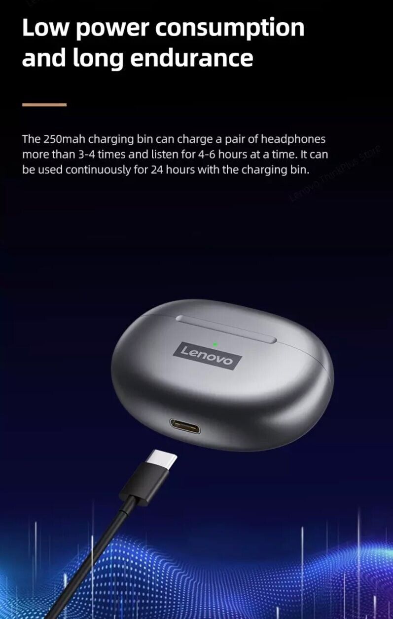 Lenovo Lp5 Wireless Bluetooth Earbuds Hi Fi Music With Mic Waterproof Quality