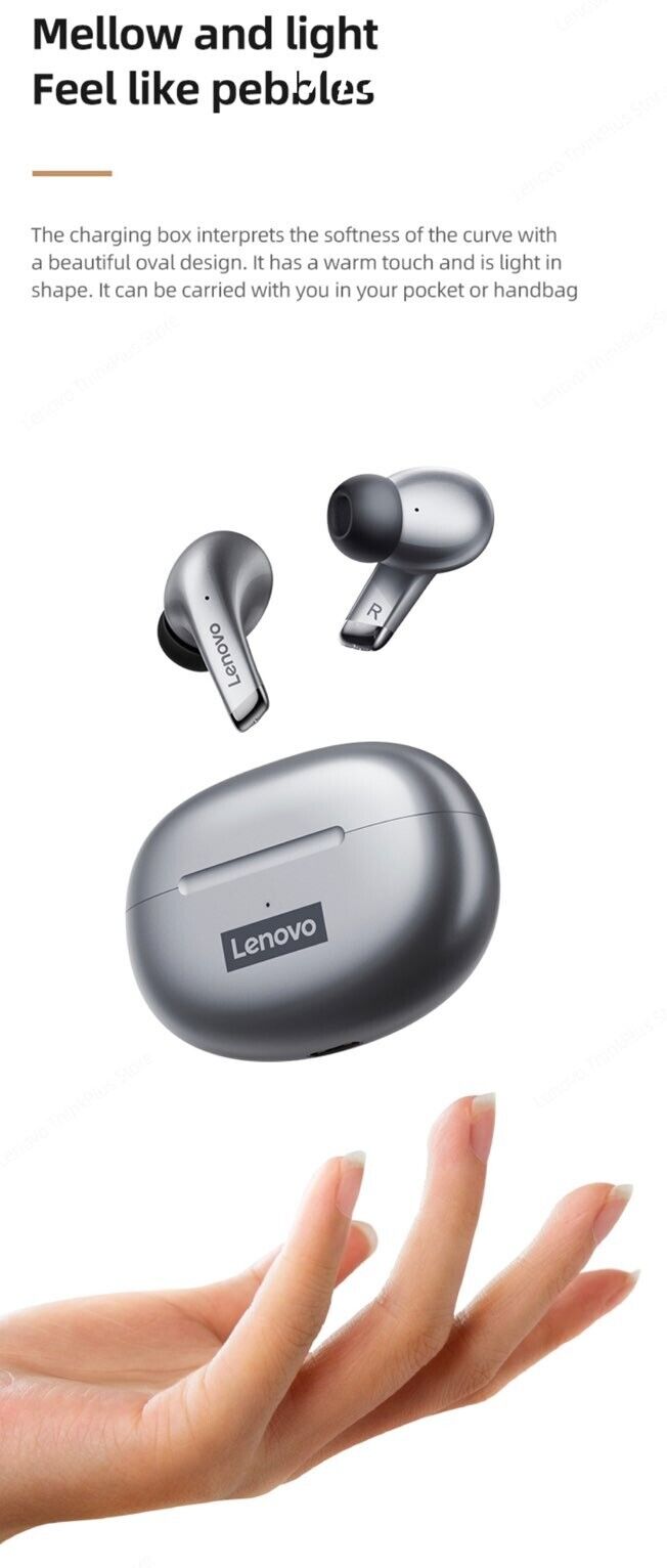 Lenovo Lp5 Wireless Bluetooth Earbuds Hi Fi Music With Mic Waterproof Quality