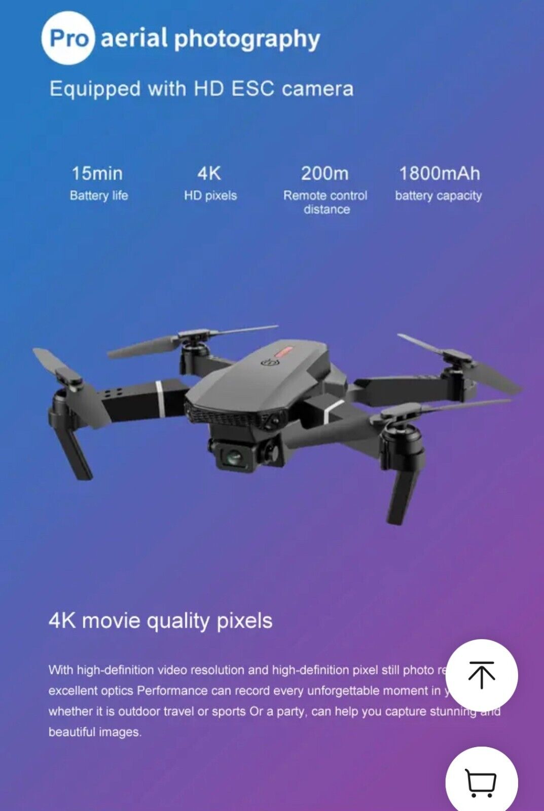 DRONE ZHENDUO E88 Pro 4k Profesional HD 4k Rc Airplane Dual-Camera Wide-Angle