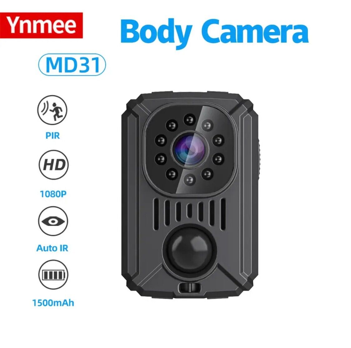 MD31 Mini PIR Video Body Camera Back Clip Photography DV Smart Camera HD 1080P