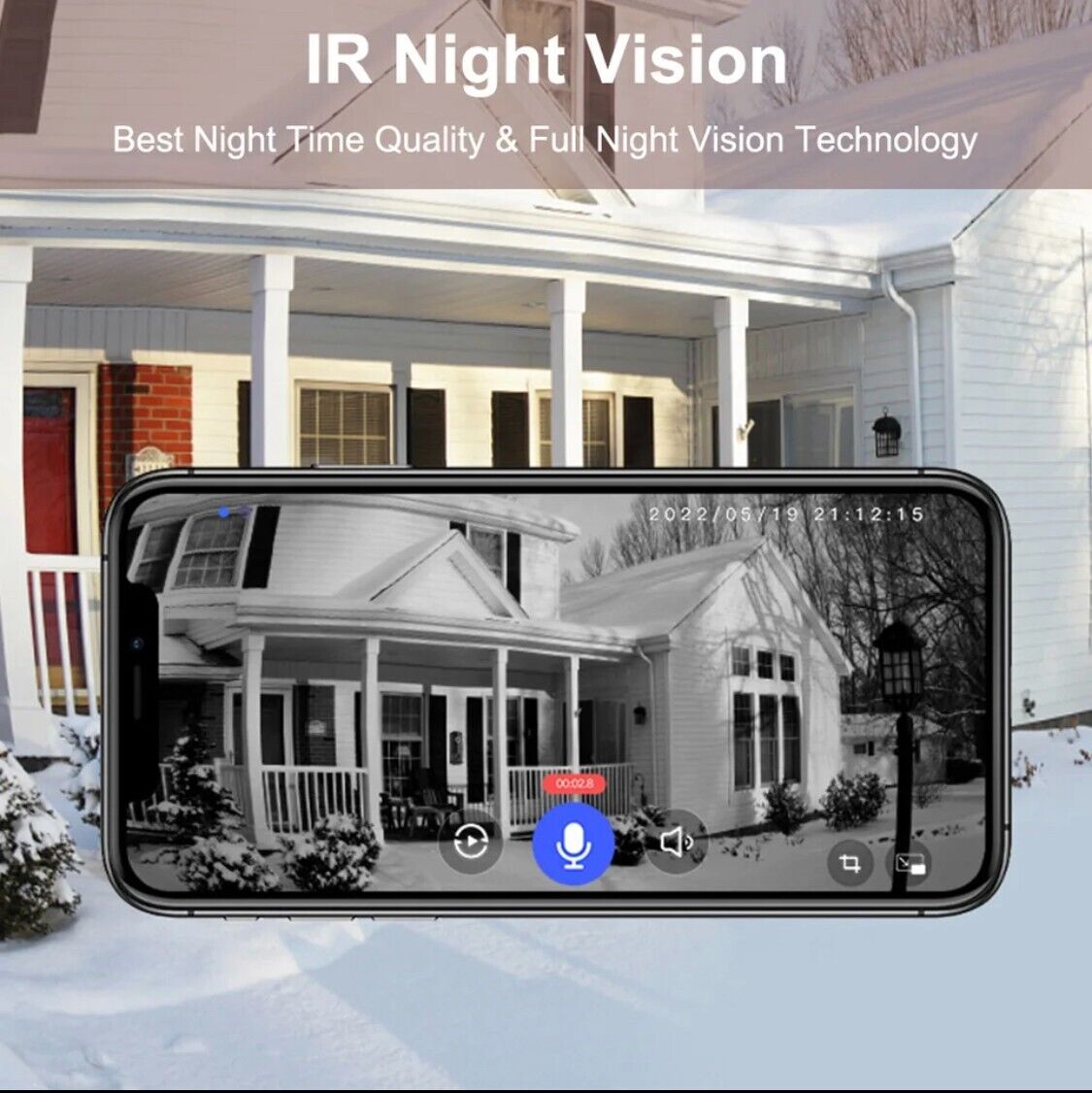 WiFi Video Doorbell Camera CMOS Sensor Detection Infrared Night CLOUD Waterproof