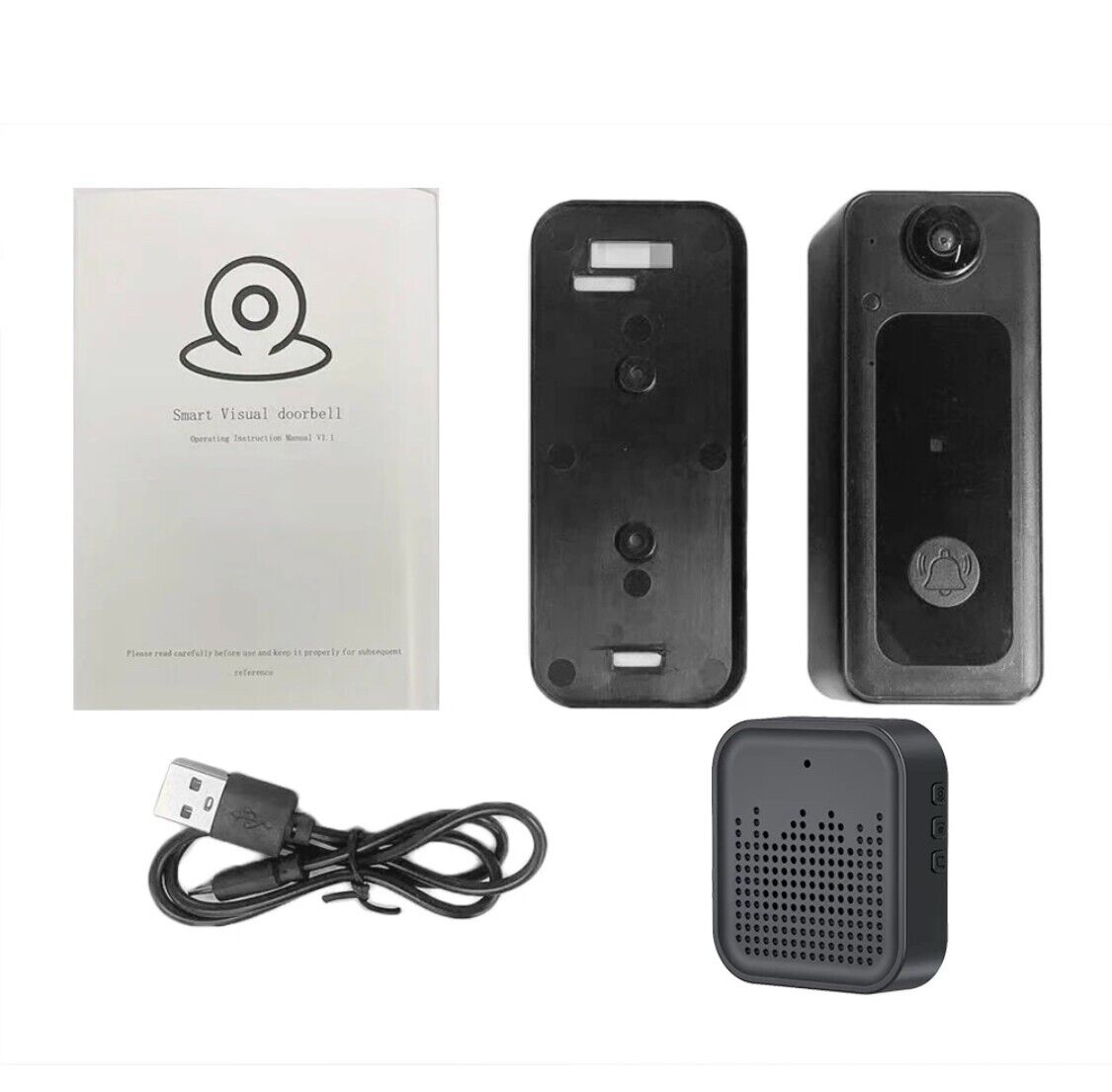 WIFI Doorbell Camera with 125° Wide Angle Night Vision Cloud Storage SD Card