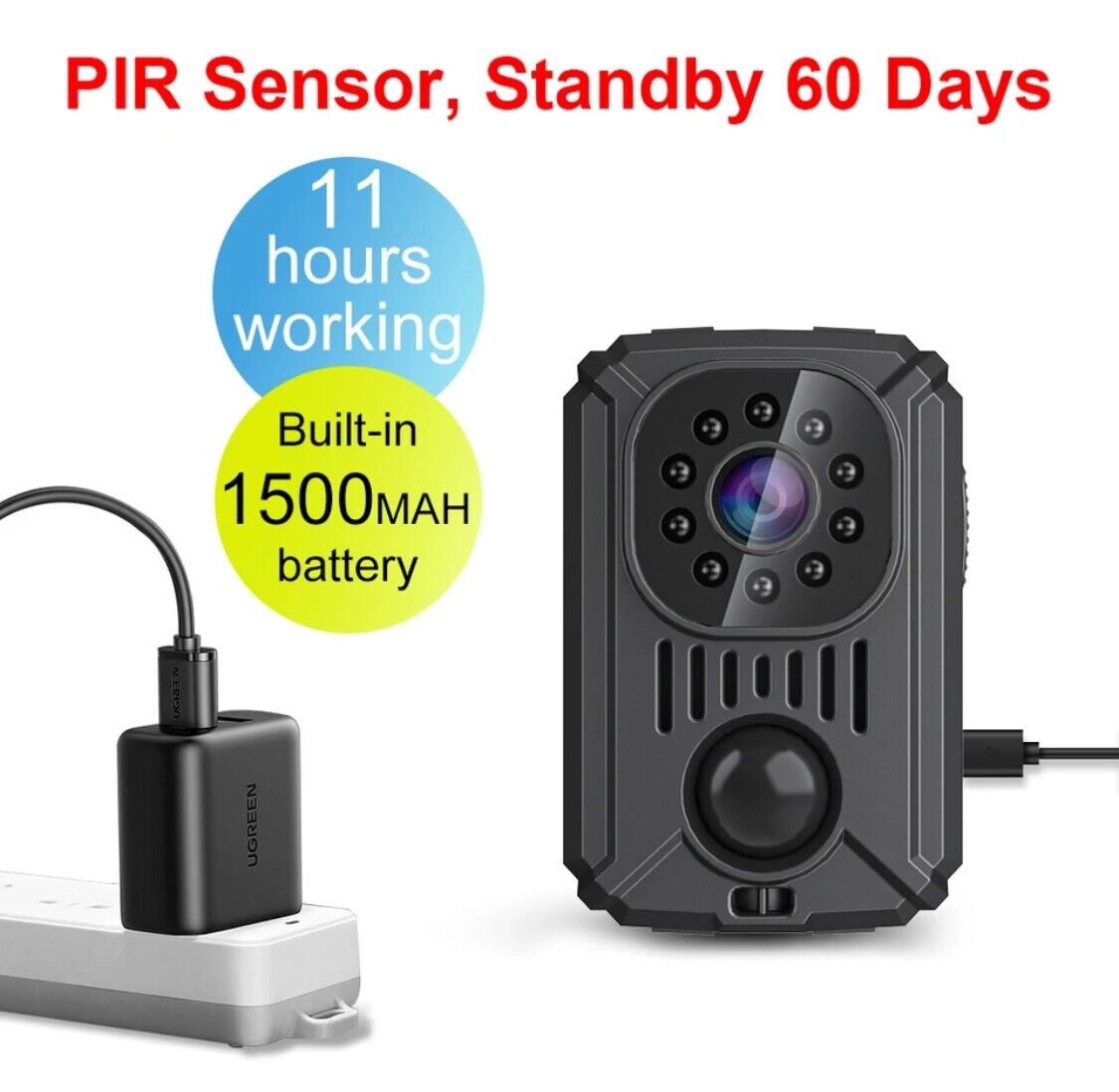 MD31 Mini PIR Video Body Camera Back Clip Photography DV Smart Camera HD 1080P