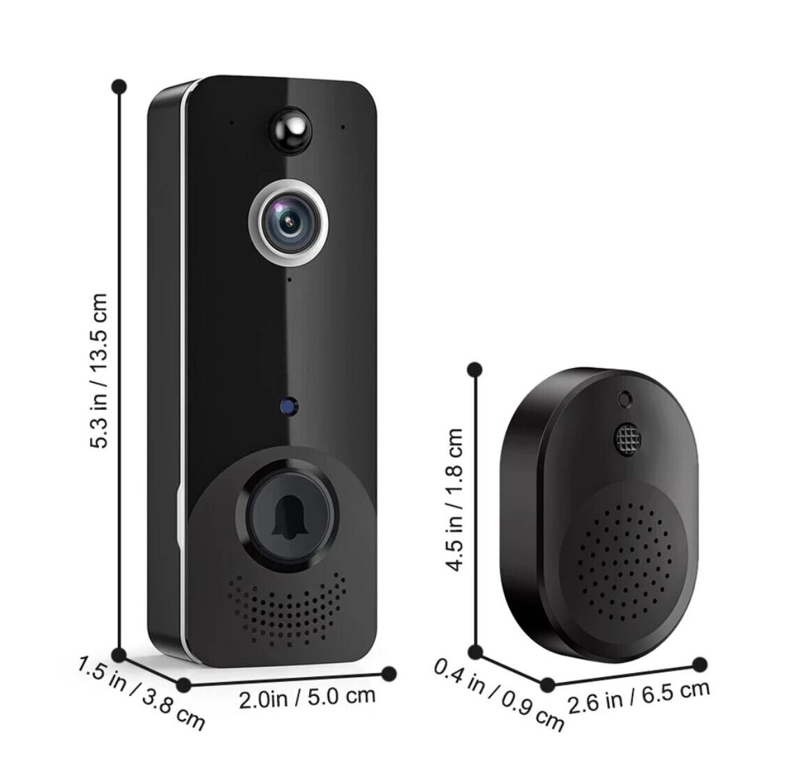 WiFi Video Doorbell Camera CMOS Sensor Detection Infrared Night CLOUD Waterproof