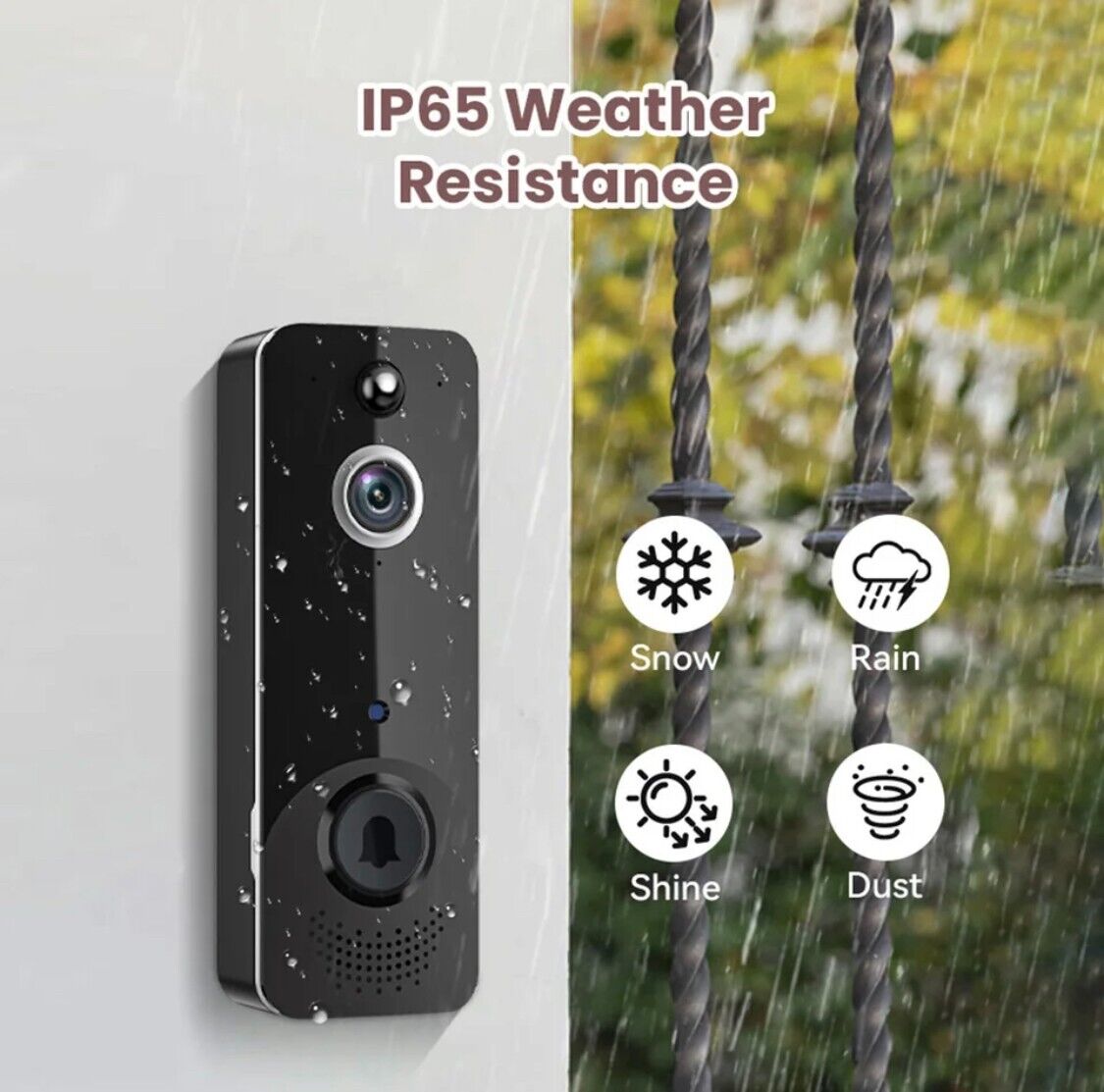 WiFi Video Doorbell Camera CMOS Sensor Detection Infrared Night CLOUD Waterproof