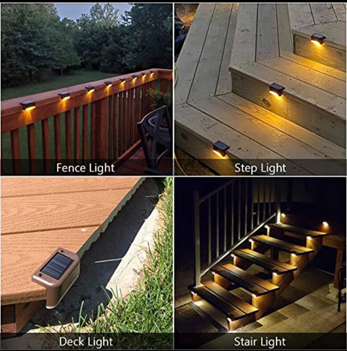 LED Solar Step Lamp Path Stair Outdoor Garden Lights Waterproof Balcony Light