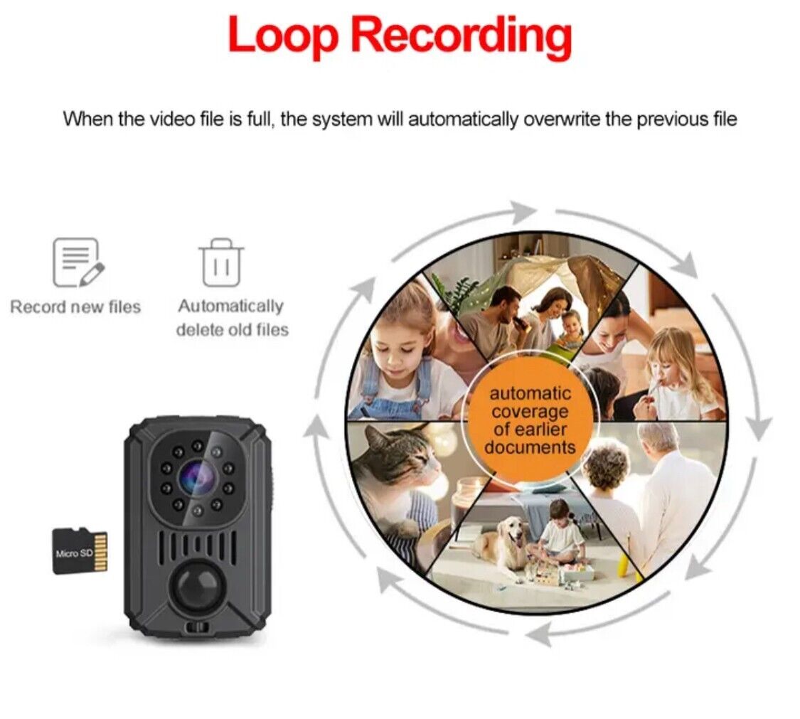 MD31 Mini PIR Video Body Camera Back Clip Photography DV Smart Camera HD 1080P