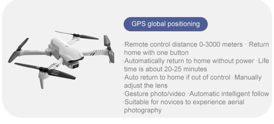F10 Drone 6K HD Camera GPS 5G WIFI Wide Angle FPV Real Time Transmission