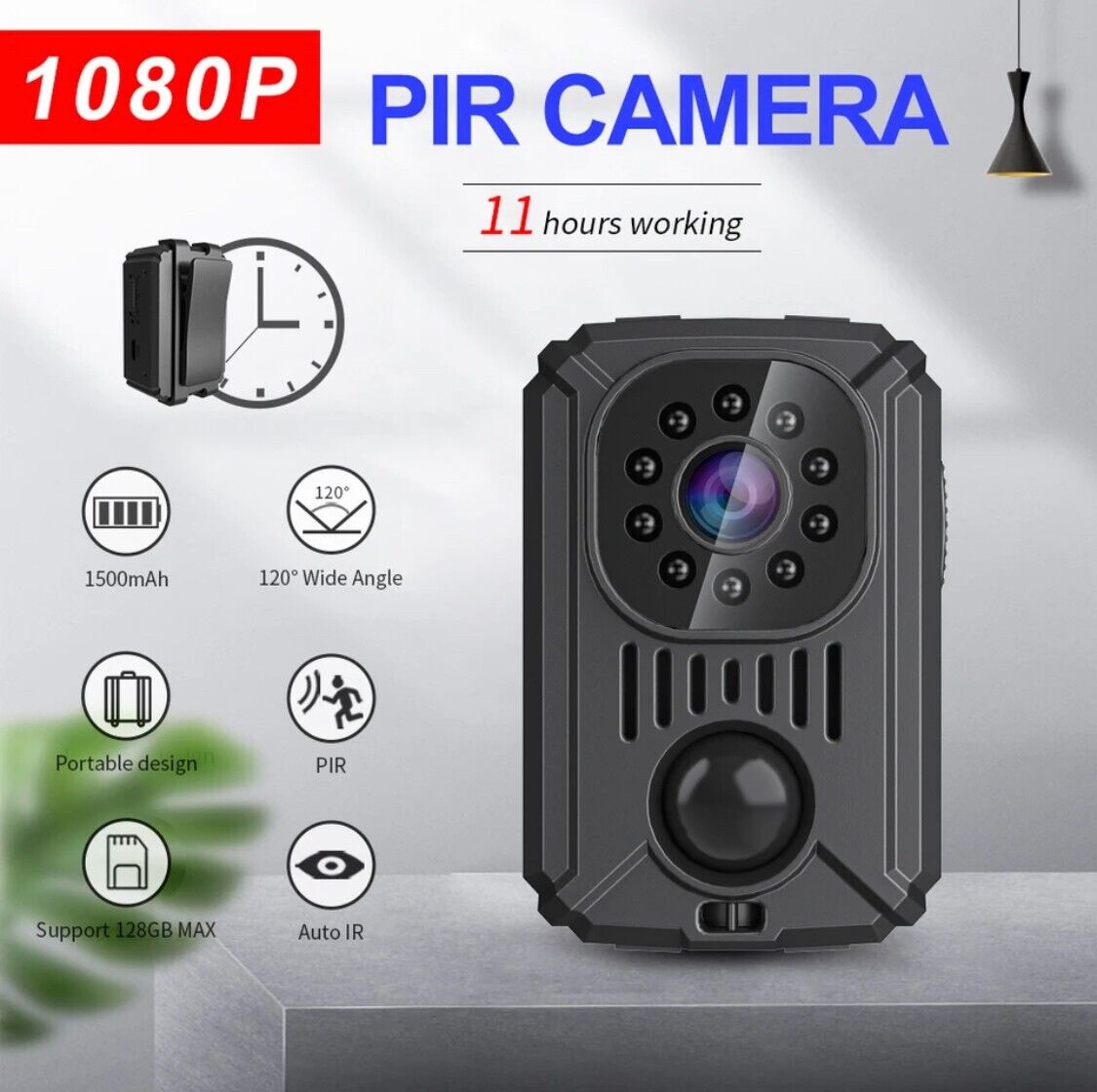 MD31 Mini PIR Video Body Camera Back Clip Photography DV Smart Camera HD 1080P