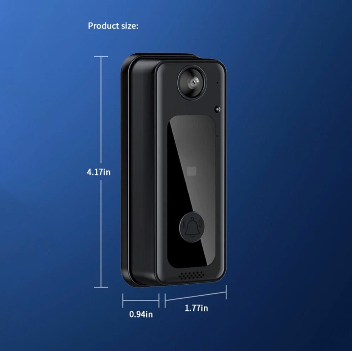WIFI Doorbell Camera with 125° Wide Angle Night Vision Cloud Storage SD Card