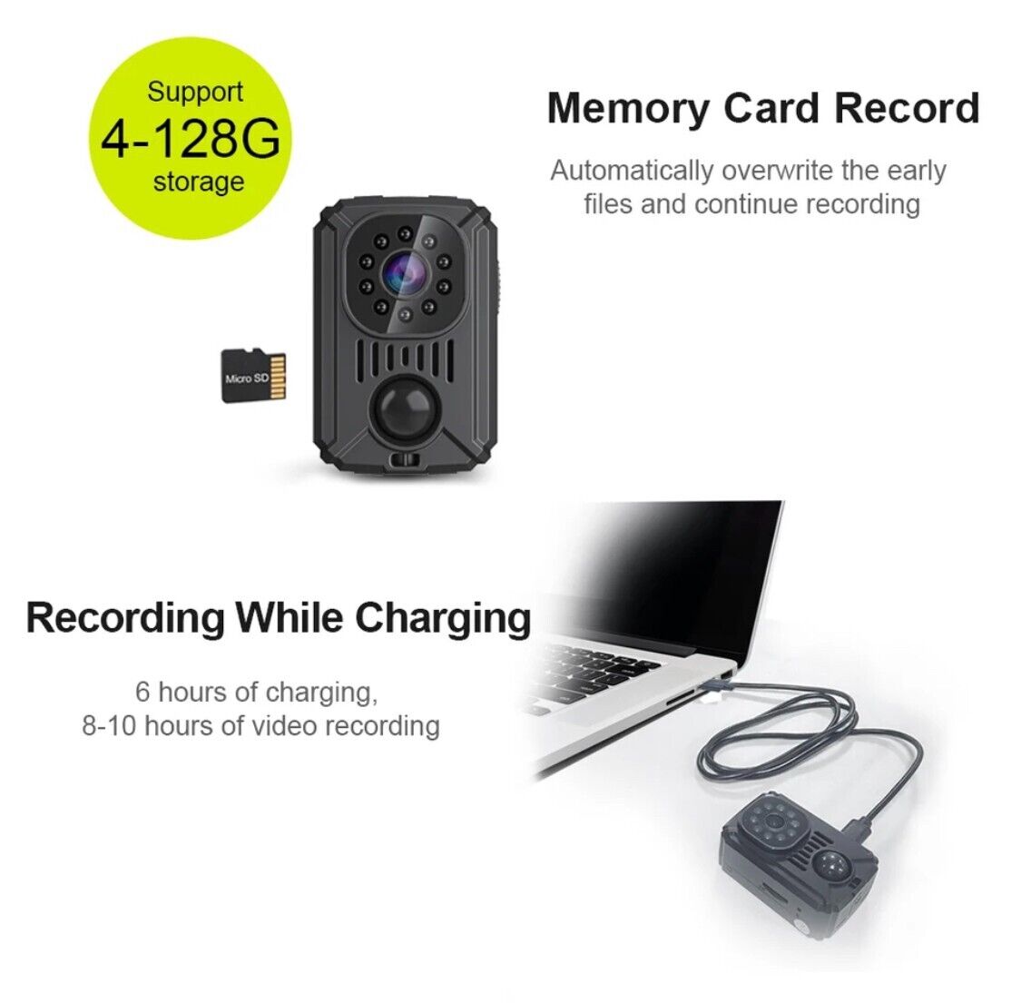 MD31 Mini PIR Video Body Camera Back Clip Photography DV Smart Camera HD 1080P