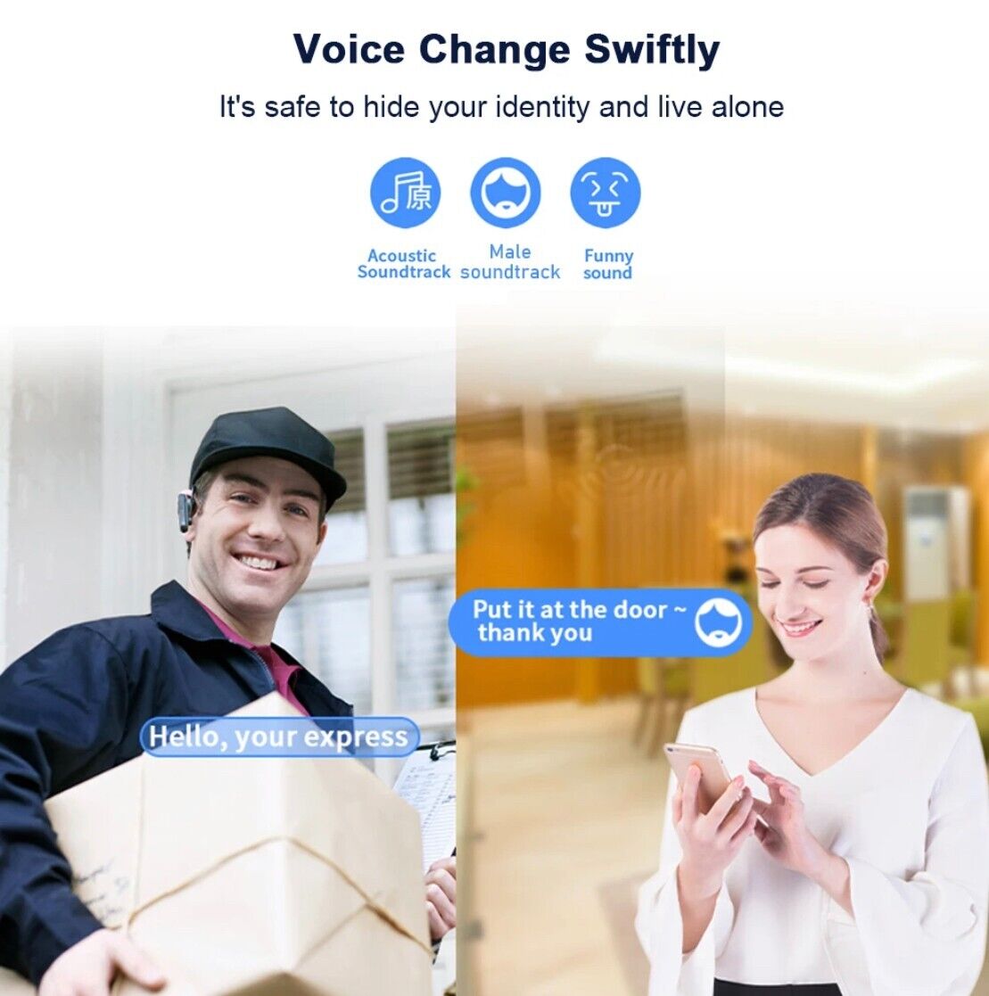 WIFI Doorbell Camera with 125° Wide Angle Night Vision Cloud Storage SD Card