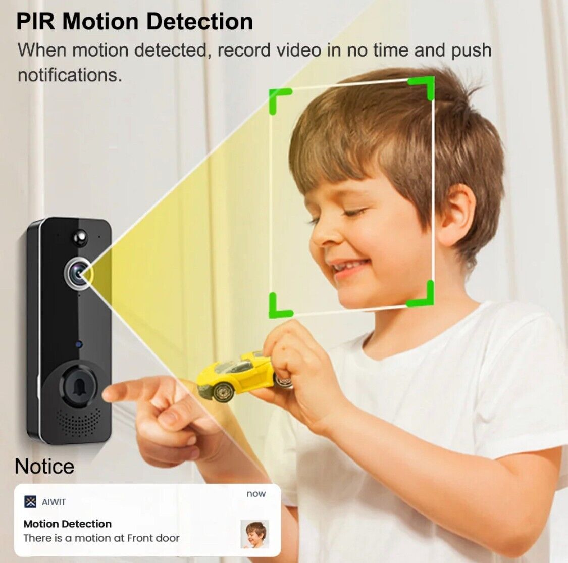 WiFi Video Doorbell Camera CMOS Sensor Detection Infrared Night CLOUD Waterproof