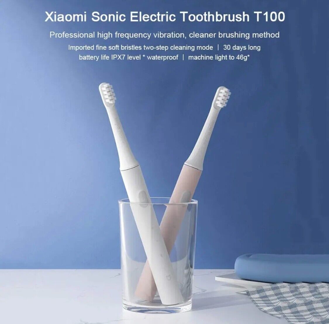 Sonic Electric Toothbrush Xiaomi Mijia T100 Mi Smart Tooth Brush Colorful USB