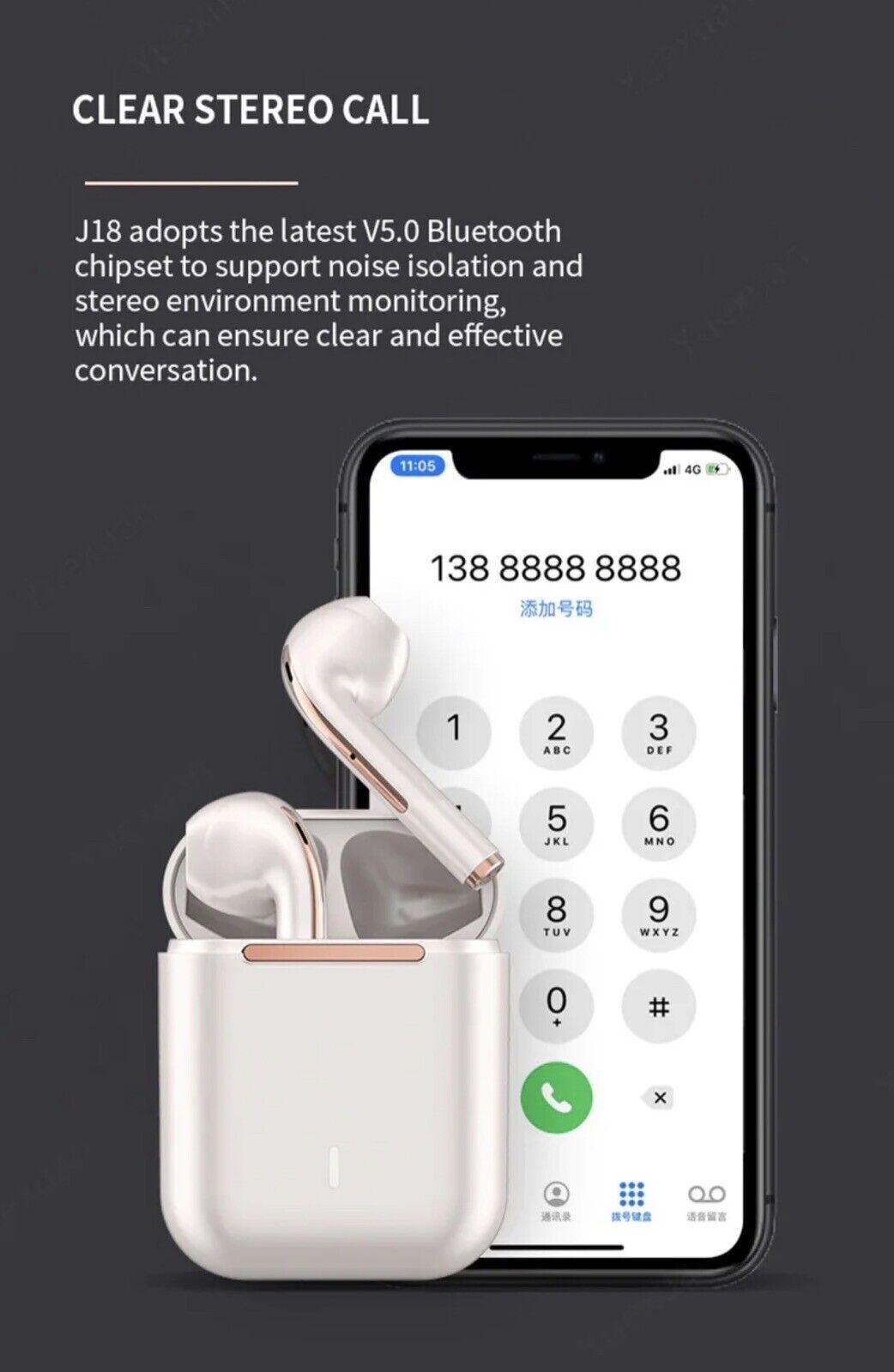 Xiaomi Wireless Earphones J18 In Ear TWS Bluetooth Ture Sport Headphones
