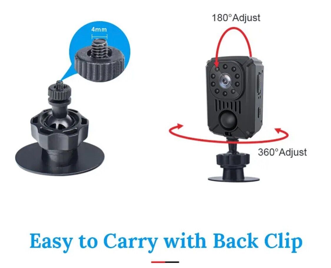 MD31 Mini PIR Video Body Camera Back Clip Photography DV Smart Camera HD 1080P