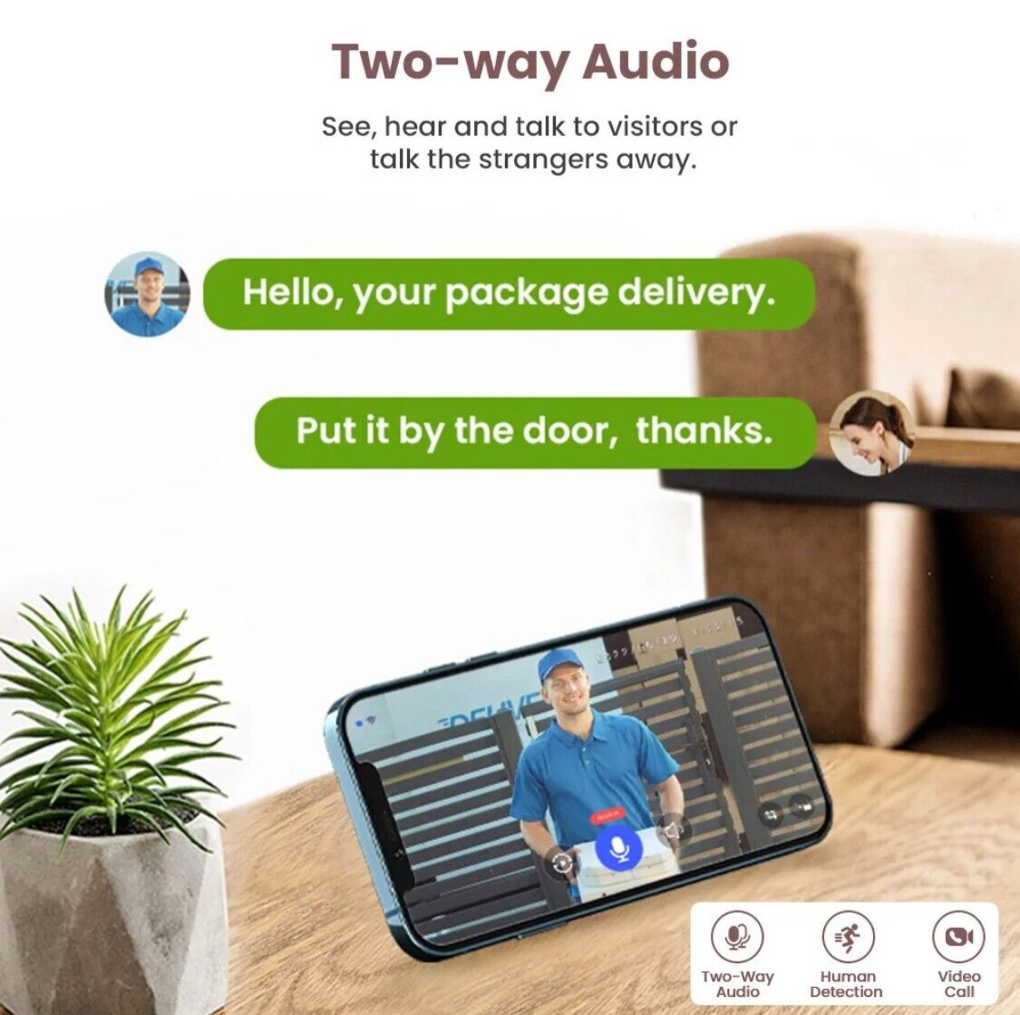 WiFi Video Doorbell Camera CMOS Sensor Detection Infrared Night CLOUD Waterproof