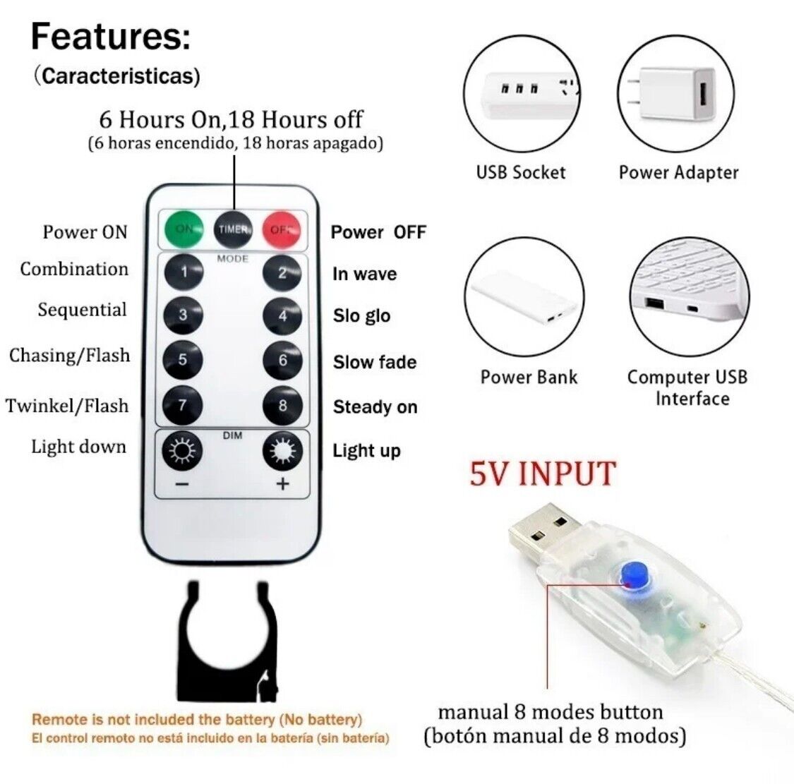 LED String Lights Christmas Decoration 3m Remote Control Holiday Wedding Fairy