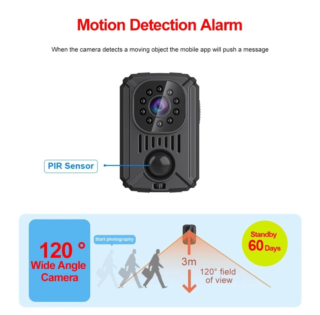 MD31 Mini PIR Video Body Camera Back Clip Photography DV Smart Camera HD 1080P