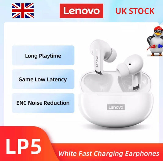 Lenovo Lp5 Wireless Bluetooth Earbuds Hi Fi Music With Mic Waterproof Quality
