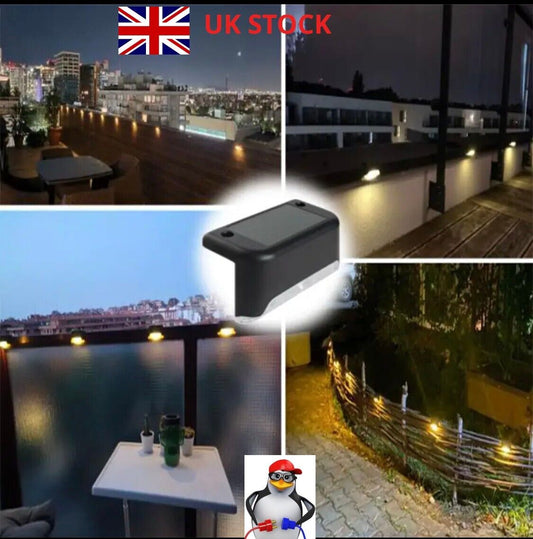 LED Solar Step Lamp Path Stair Outdoor Garden Lights Waterproof Balcony Light